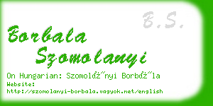 borbala szomolanyi business card